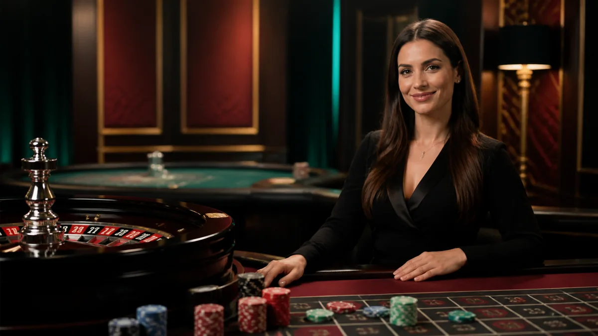 Dealer profesionist la o masă de ruletă live